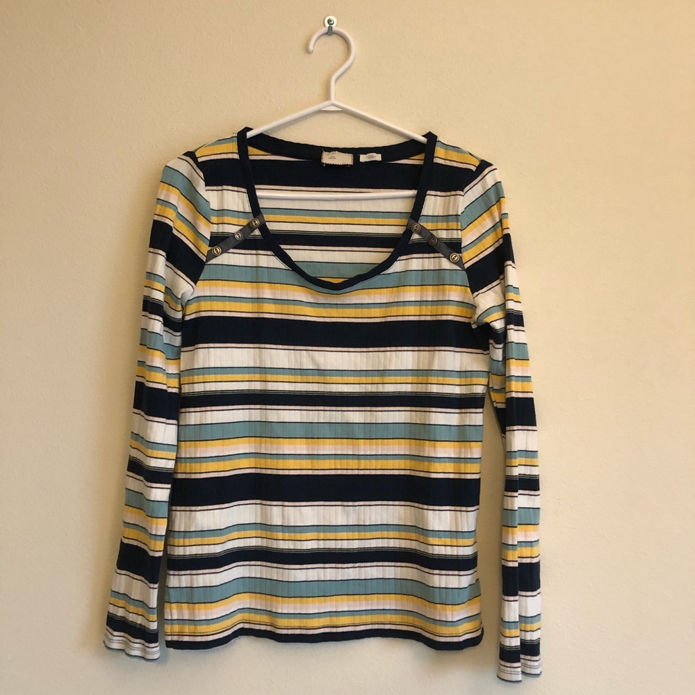 Anthro. | Evan Top in Yellow Green Stripe